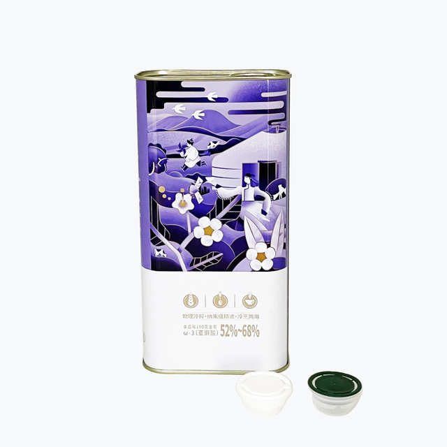 1.25亚麻籽油方形铁罐包装
