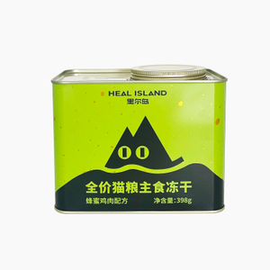 398g马口铁密封罐带提手 猫粮主食冻干罐3斤装宠物粮铁罐包装